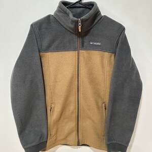 Columbia Kids’ Steens Mt II Fleece Full Zip Jacket Grey & Tan Large 14-16